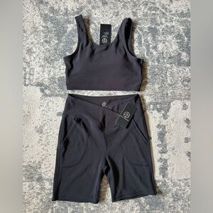 Ribbed Black Athletic Set NWT